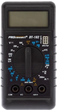 Мультиметр PROconnect М-182 DT-182 цифровой черный (13-3014)