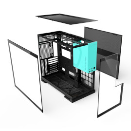 Geometric Future Model 5 Black Blue, E-ATX, Black Blue, 1AM5WKBB00100