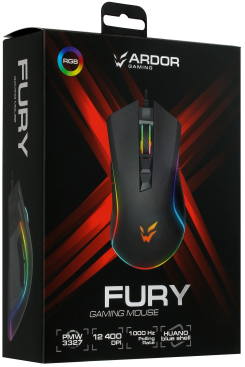 Мышь ARDOR GAMING Fury проводная (12400dpi) (Черный)