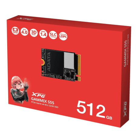 ADATA XPG GAMMIX S55 512GB M.2 2280 PCIe Gen4x4 5000/3000 SGAMMIXS55-512G-C