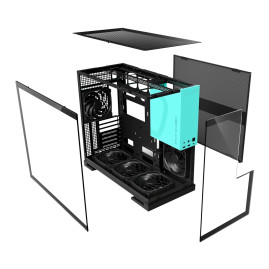 Geometric Future Model 5 Black Blue with fans, E-ATX, 5x140mm ARGB, Black Blue, 1AM5WKBB00110