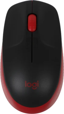 Logitech M190, беспроводная, 1000dpi, черный/красный