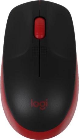 Logitech M190, беспроводная, 1000dpi, черный/красный