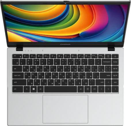 Ноутбук Digma EVE C4801 N-series N100 8Gb SSD256Gb Intel UHD Graphics 14" IPS FHD (1920x1080) Windows 11 Pro silver WiFi BT Cam 5900mAh (DN14N1-8CXW01)