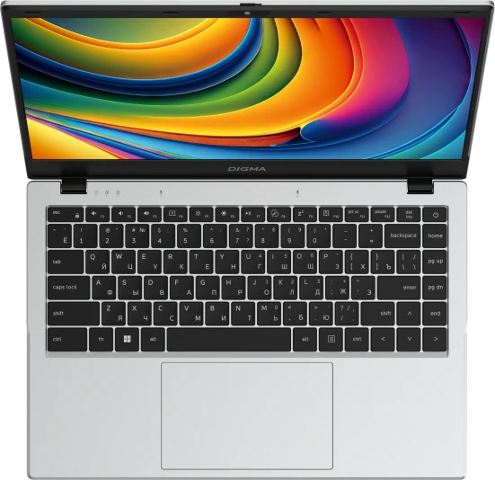 Ноутбук Digma EVE C4801 N-series N100 8Gb SSD256Gb Intel UHD Graphics 14" IPS FHD (1920x1080) Windows 11 Pro silver WiFi BT Cam 5900mAh (DN14N1-8CXW01)
