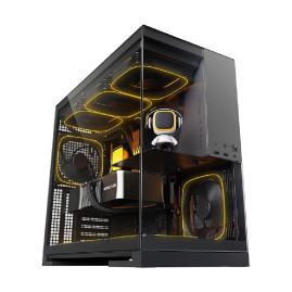 Geometric Future Model 5 Black Gray with fans, E-ATX, 5x140mm ARGB, Black Gray, 1AM5WKBK02100
