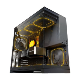 Geometric Future Model 5 Black Gray with fans, E-ATX, 5x140mm ARGB, Black Gray, 1AM5WKBK02100