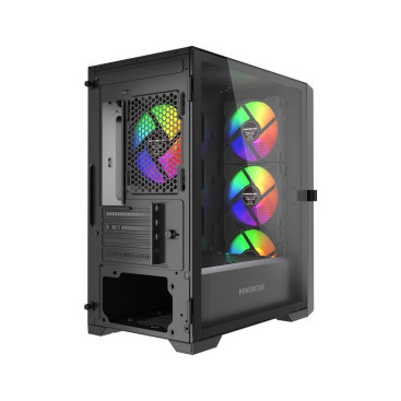 Powercase Alisio Micro X4B V2 LE, mATX, 4x120mm ARGB, Black, CAMCXB-A4-LE