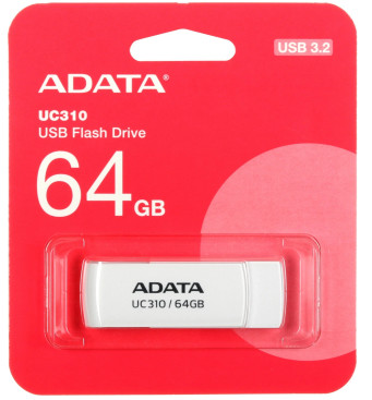 Память USB Flash ADATA 64 Гб UC310 USB 3.2 (Белый)