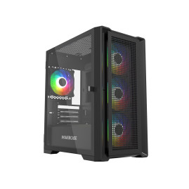 Powercase Alisio Micro X4B V2, mATX, 4x120mm ARGB, Black, CAMCXB-A4