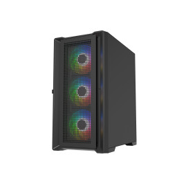 Powercase Alisio Micro X4B V2, mATX, 4x120mm ARGB, Black, CAMCXB-A4