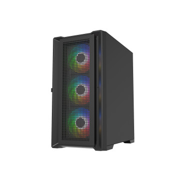 Powercase Alisio Micro X4B V2, mATX, 4x120mm ARGB, Black, CAMCXB-A4