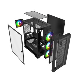 Powercase Alisio Micro X4B V2, mATX, 4x120mm ARGB, Black, CAMCXB-A4