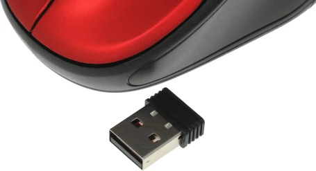 Мышь Оклик 665MW черный/красный оптическая 1600dpi беспров. USB для ноутбука 3but (1025135)