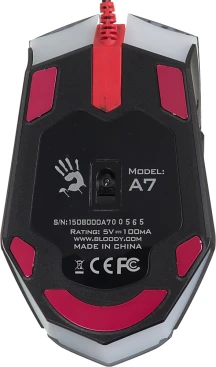 A4Tech Bloody A7, проводная, 6200dpi, черный