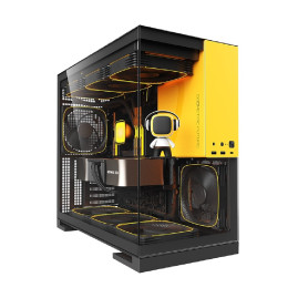Geometric Future Model 5 Black Yellow with fans, E-ATX, 5x140mm ARGB, Black Yellow, 1AM5WKBY01100