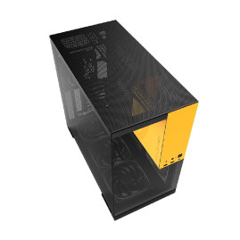 Geometric Future Model 5 Black Yellow with fans, E-ATX, 5x140mm ARGB, Black Yellow, 1AM5WKBY01100