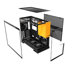 Geometric Future Model 5 Black Yellow with fans, E-ATX, 5x140mm ARGB, Black Yellow, 1AM5WKBY01100