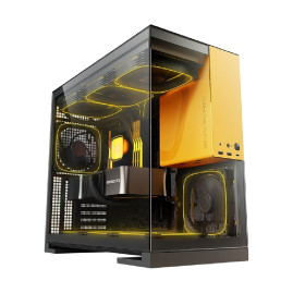 Geometric Future Model 5 Black Yellow with fans, E-ATX, 5x140mm ARGB, Black Yellow, 1AM5WKBY01100