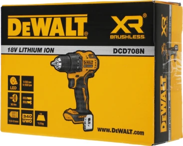 Дрель-шуруповерт DeWalt DCD708N-XJ Без АКБ и ЗУ аккум. патрон:быстрозажимной (DCD708N-XJ)