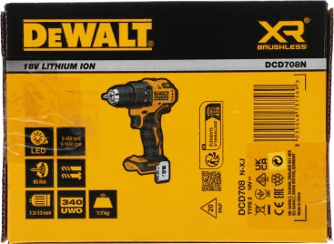 Дрель-шуруповерт DeWalt DCD708N-XJ Без АКБ и ЗУ аккум. патрон:быстрозажимной (DCD708N-XJ)