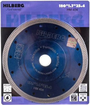 Диск отрезной по керам. Hilberg (HM404) d=180мм d(посад.)=25.4мм (угловые шлифмашины/дрели)
