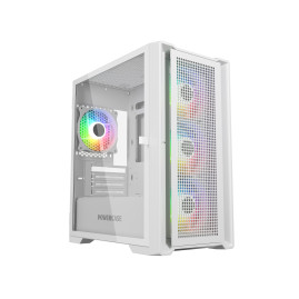 Powercase Alisio Micro X4W V2, mATX, 4x120mm ARGB, White, CAMCXW-A4