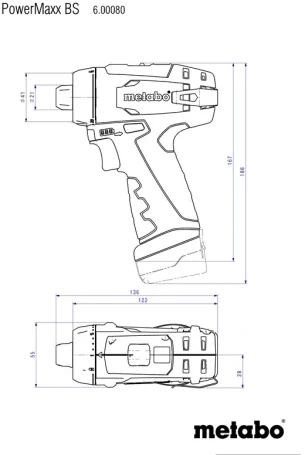 Дрель-шуруповерт Metabo PowerMaxx BS Basic аккум. патрон:быстрозажимной (кейс в комплекте) (600080500)