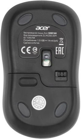 Acer OMR160, беспроводная, 1200dpi, черный