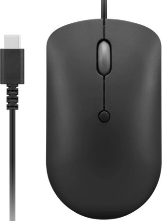 Lenovo 400, проводная, 2400dpi, черный