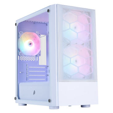 1STPLAYER FIREBASE X4-M, mATX, 3x120mm FRGB, White, X4-M-WH-2F1P-W-1F1-W