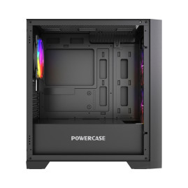 Powercase Alisio Micro Z3B ARGB V2, mATX, 3x120mm ARGB, Black, CAMZB-A3-V2