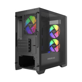 Powercase Alisio Micro Z3B ARGB V2, mATX, 3x120mm ARGB, Black, CAMZB-A3-V2