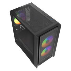 Powercase Alisio Micro Z3B ARGB V2, mATX, 3x120mm ARGB, Black, CAMZB-A3-V2