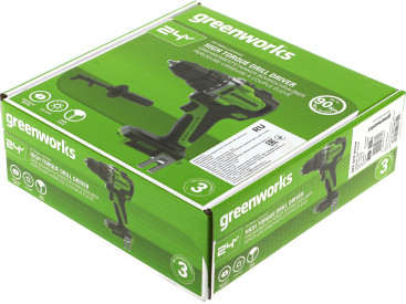Дрель-шуруповерт Greenworks GD24DD90 аккум. патрон:быстрозажимной (3707507)