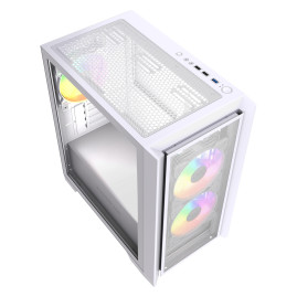 Powercase Alisio Micro Z3W ARGB V2, mATX, 3x120mm ARGB, White, CAMZW-A3-V2
