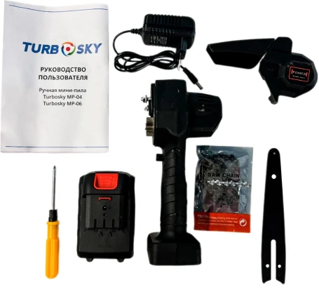 Цепная пила Turbosky MP-06 аккум. 550Вт 0.74л.с. дл.шины:7.8" (20cm) 1аккум. 1500Ач ЗУ (МР-06)