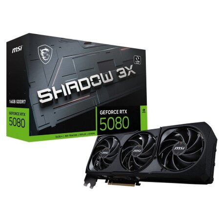 MSI NVIDIA GeForce RTX 5080 SHADOW 3X 16GB GDDR7 256bit 3xDP HDMI 3FAN (RTX 5080 16G SHADOW 3X)