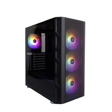 1STPLAYER FIREBASE XP, ATX, 4x120mm FRGB, Black, XP-BK-4F1
