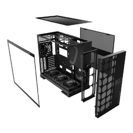Geometric Future Model 5 Vent Black with fans, E-ATX, 5x140mm ARGB, Black, 1AM5VTBK01100