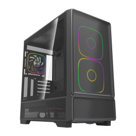 Powercase AX5, ATX, 5x120mm ARGB, Black, CJXA-A5