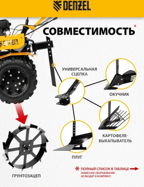 Мотоблок Denzel DPT-270S (56442) бензиновый 7л.с.