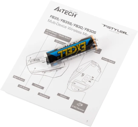 A4Tech Fstyler FB35, беспроводная, 2000dpi, зеленый/черный