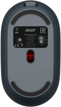 Acer OMR301, беспроводная, 1600dpi, черный