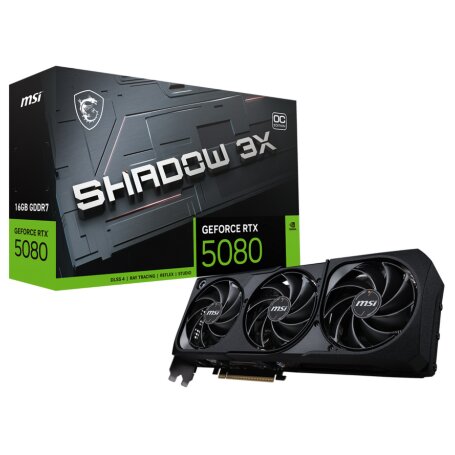 MSI NVIDIA GeForce RTX 5080 SHADOW 3X OC 16GB GDDR7 256bit 3xDP HDMI 3FAN (RTX 5080 16G SHADOW 3X OC)