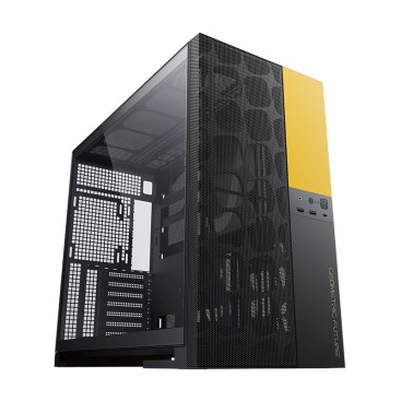 Geometric Future Model 5 Vent Black Yellow, E-ATX, Black Yellow, 1AM5VTBY00100