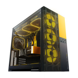 Geometric Future Model 5 Vent Black Yellow, E-ATX, Black Yellow, 1AM5VTBY00100