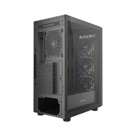 Powercase ByteFlow Black V2, ATX, 4x120mm ARGB, Black, CBFB-A4-V2
