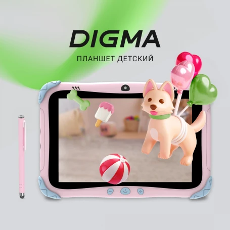 Планшет Digma Kids A8 SC9863A (1.6) 8C RAM2Gb ROM32Gb 8" IPS 1280x800 4G Android 11.0 Go розовый 2Mpix 0.3Mpix BT WiFi microSD 512Gb 3000mAh 240hrs
