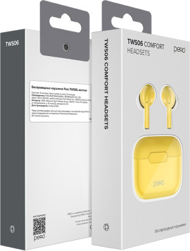 PERO Беспроводные наушники TWS06 Comfort желтый (Желтый)